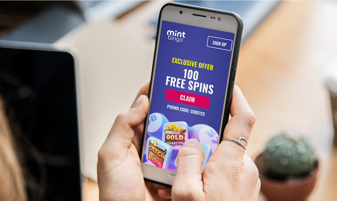 Mint bingo branded mobile branded landing page